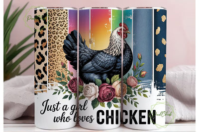 Chicken Lover 20oz Tumbler Wrap Sublimation PixelChick 