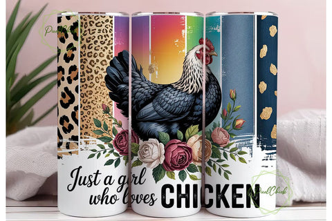 Chicken Lover 20oz Tumbler Wrap Sublimation PixelChick 