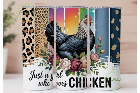 Chicken Lover 20oz Tumbler Wrap Sublimation PixelChick 
