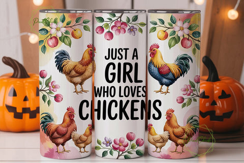 Chicken Lover Apple Tree 20oz Tumbler Sublimation PixelChick 