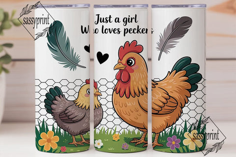 Chicken Lovers Tumbler Wrap PNG Sublimation sassyprint 