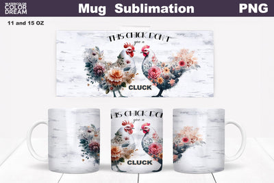 Chicken Mug Sublimation | Farmhouse Mug Wrap Sublimation WatercolorColorDream 