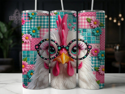 Chicken Polka Dot Glasses 20oz Tumbler, Chicken Polka Dot, Polka Dot Glasses, Chicken Glasses, Chicken Tumbler, 20oz Tumbler, Polka Dot Tumbler, Tumbler Wrap Sublimation SvggirlplusArt 