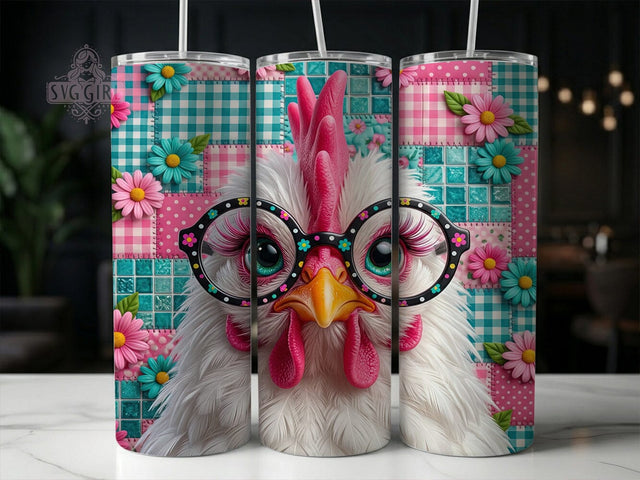 Chicken Polka Dot Glasses 20oz Tumbler, Chicken Polka Dot, Polka Dot Glasses, Chicken Glasses, Chicken Tumbler, 20oz Tumbler, Polka Dot Tumbler, Tumbler Wrap Sublimation SvggirlplusArt 