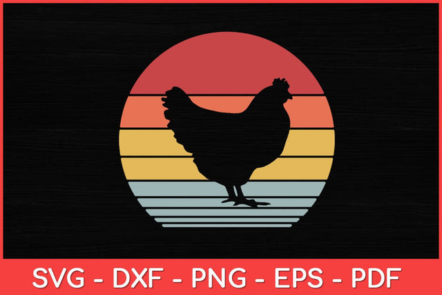 Chicken Retro Vintage 60s 70s Sunset Farm Poultry Farmer Svg Design SVG artprintfile 