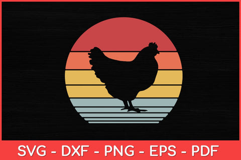 Chicken Retro Vintage 60s 70s Sunset Farm Poultry Farmer Svg Design SVG artprintfile 