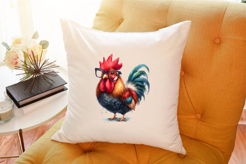 Chicken & Rooster with Glasses - Part 1 Sublimation designartist 