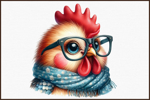Chicken & Rooster with Glasses - Part 1 Sublimation designartist 