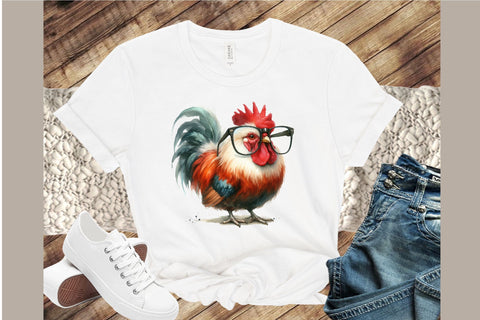Chicken & Rooster with Glasses - Part 1 Sublimation designartist 