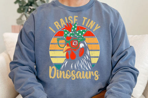 Chicken-Shirt I Raise Tiny Dinosaur Funny Women Mom Mama Hen T-Shirt SVG DesignDestine 
