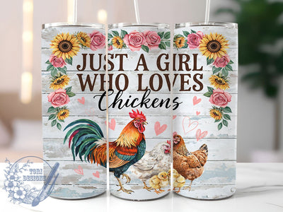 Chicken Sunflower Rustic Farm 20oz Tumbler, Rustic Rooster, Farmhouse Style, Chicken Lover, Country Theme, Skinny Tumbler, Sublimation PNG Sublimation ToriDesigns 
