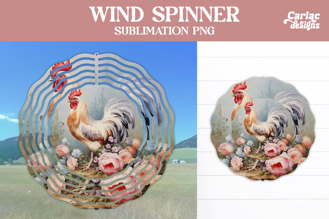 Chicken Wind Spinner Sublimation Design Sublimation Carla C Designs 