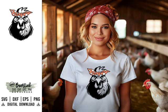 Chicken with bandana, SVG file SVG Boertiek 
