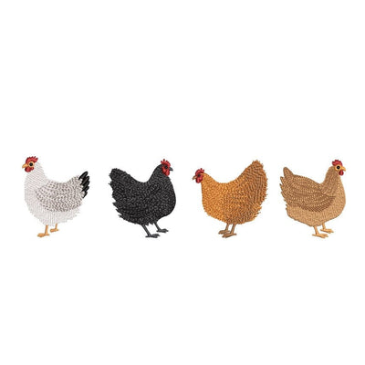 Chickens Embroidery Design, Farm Animal Embroidery Design, 3 sizes, Instant Download Embroidery/Applique DESIGNS Nino Nadaraia 