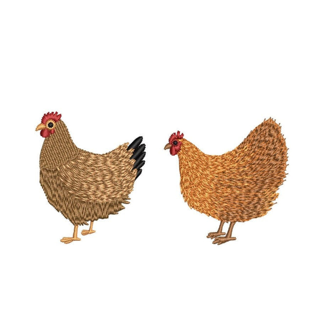 Chickens Embroidery Design, Farm Animal Embroidery Design, 4 sizes, Instant Download Embroidery/Applique DESIGNS Nino Nadaraia 