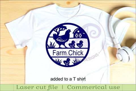 Chickens on the farm name sign design for laser cutting SVG APInspireddesigns 