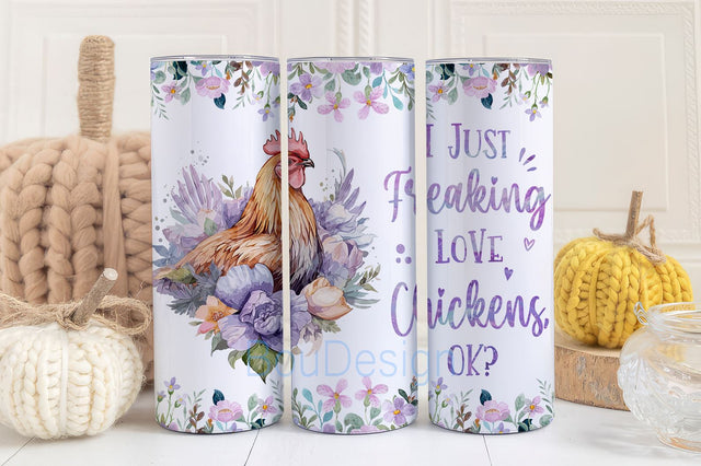 Chickens Tumbler Cup Gifts For Women - Birthday Christmas Gifts For Chicken Lovers - Chicken Tumbler Wrap 20oz Skinny Sublimation Sublimation BouDesign 