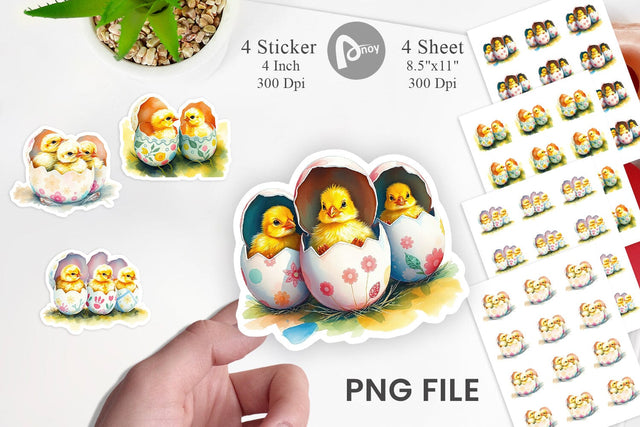 Chicks in Eggs Sticker Sublimation artnoy 