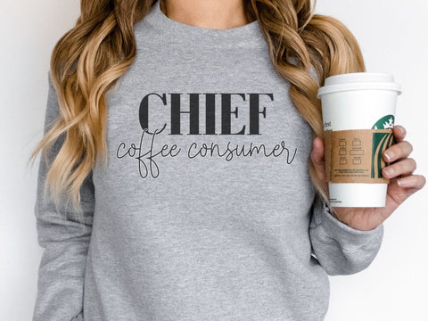 Chief Coffee Consumer SVG | Funny Caffeine Design SVG So Fontsy VIP Design Shop 
