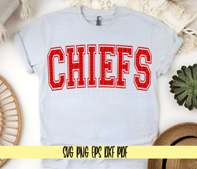 Chiefs Varsity Design - Football Team Spirit Shirt - Digital Cut File for Cricut - PSVG NG PDF DXF EPS SVG DigitalDesigns365 