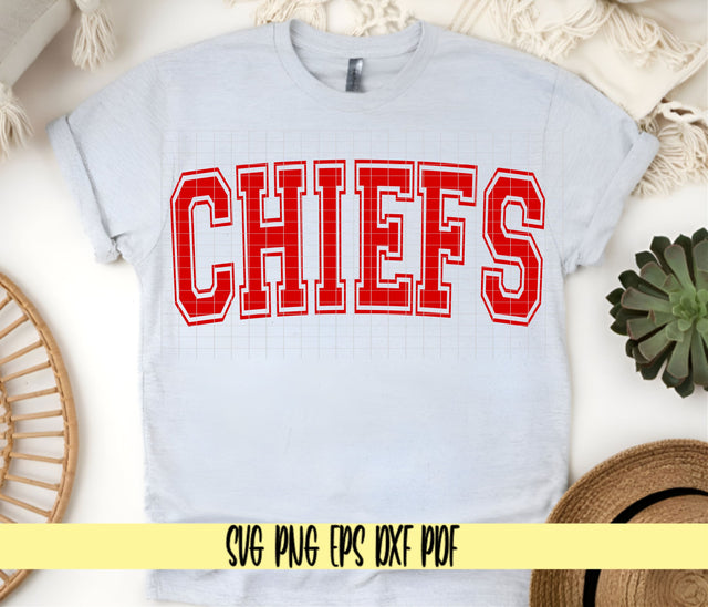 Chiefs Varsity Design - Football Team Spirit Shirt - Digital Cut File for Cricut - PSVG NG PDF DXF EPS SVG DigitalDesigns365 