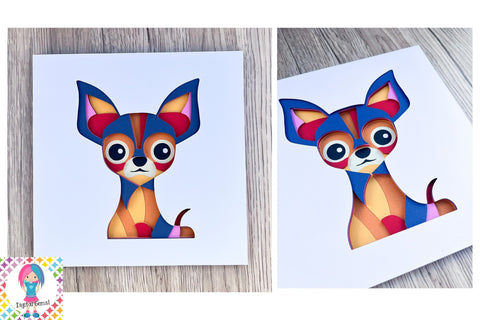 Chihuahua, Dog SVG | 3D Shadowbox design. SVG Digital Gems 