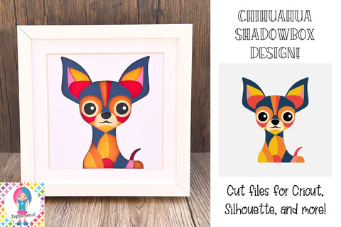 Chihuahua, Dog SVG | 3D Shadowbox design. SVG Digital Gems 