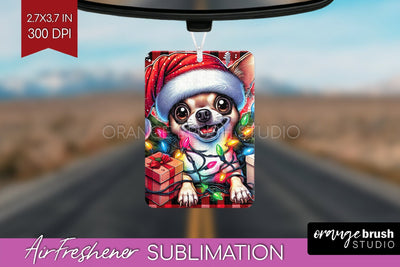 Chihuahua Funny Christmas Dog Air Freshener Sublimation OrangeBrushStudio 
