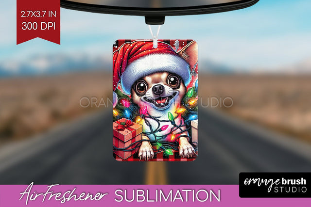 Chihuahua Funny Christmas Dog Air Freshener Sublimation OrangeBrushStudio 