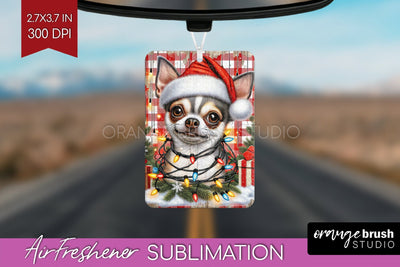 Chihuahua Funny Christmas Dog Air Freshener Sublimation OrangeBrushStudio 