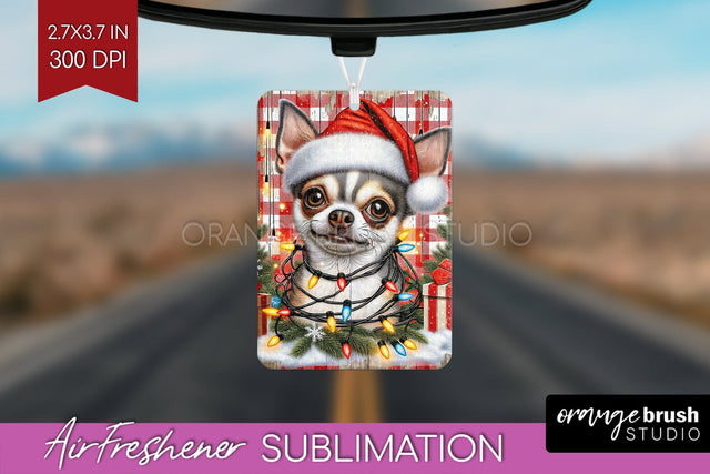 Chihuahua Funny Christmas Dog Air Freshener Sublimation OrangeBrushStudio 