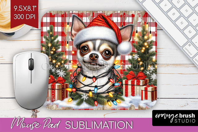 Chihuahua Funny Christmas Dog Mouse Pad PNG Sublimation OrangeBrushStudio 