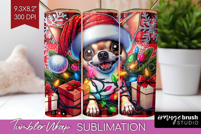 Chihuahua Funny Christmas Dog Tumbler Wrap Sublimation OrangeBrushStudio 