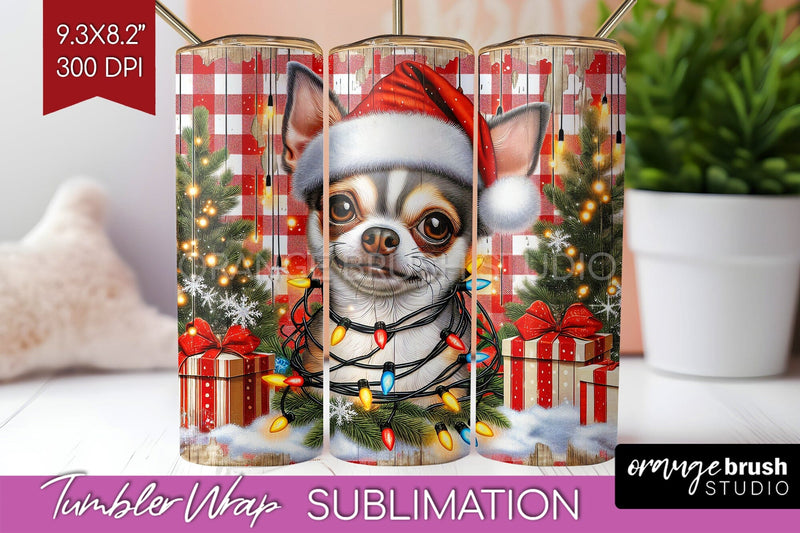Chihuahua Funny Christmas Dog Tumbler Wrap Sublimation OrangeBrushStudio 