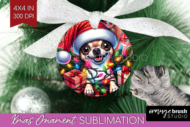 Chihuahua Funny Dog Christmas Ornament PNG Sublimation OrangeBrushStudio 