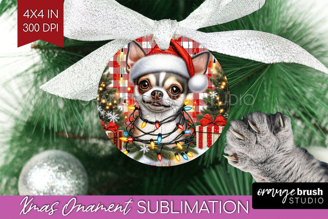 Chihuahua Funny Dog Christmas Ornament PNG Sublimation OrangeBrushStudio 