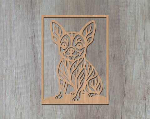 Chihuahua Laser SVG, Cute Dog Laser Cut, Pet Lover Design, Digital Download, Dog Art, Laser Engraving File SVG HappyDesignStudio 