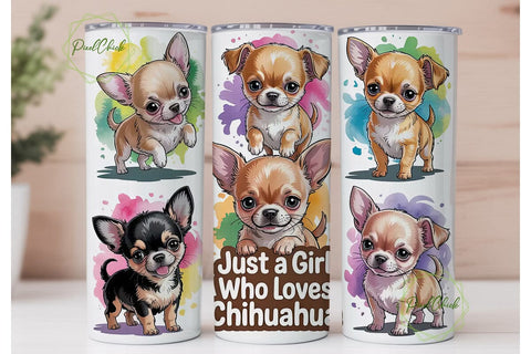 Chihuahua Lover Tumbler Design Sublimation PixelChick 