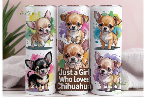 Chihuahua Lover Tumbler Design Sublimation PixelChick 