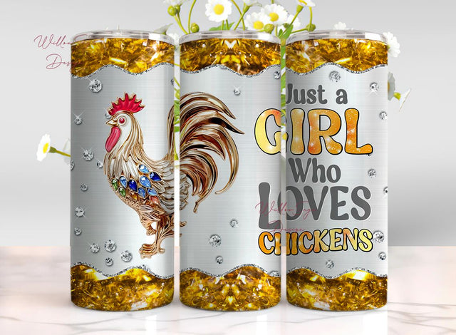 Chiken Gifts for Women Girls Chikens Tumbler 20oz Jewelry Drawings Stainless Steel Insulated Tumblers Coffee Travel Mug Cup Gift for Birthday Christmas Sublimation WillowSageDesign 