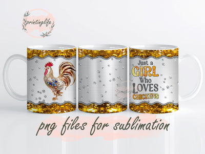 Chiken Mug Wrap Design, Instant Digital Design Download Mug Wrap Design, Mug Design PNG Sublimation PrintingLife 