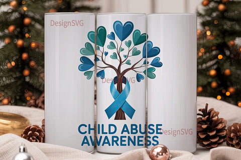 Child Abuse Awareness Tumbler Wrap Sublimation DesignSVG 