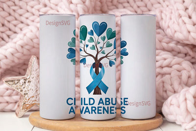 Child Abuse Awareness Tumbler Wrap Sublimation DesignSVG 