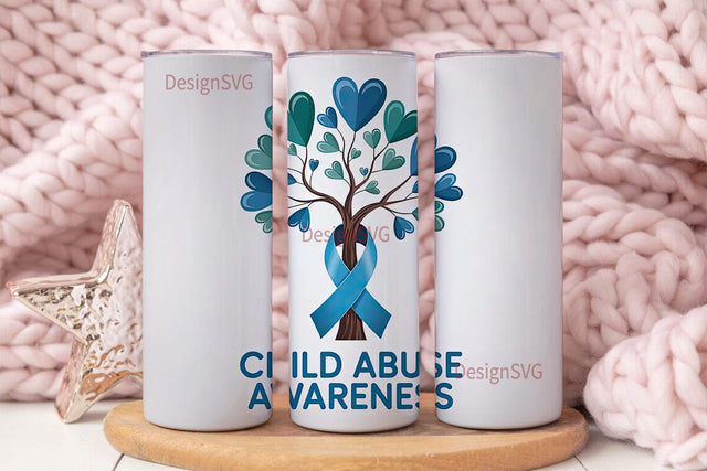 Child Abuse Awareness Tumbler Wrap Sublimation DesignSVG 