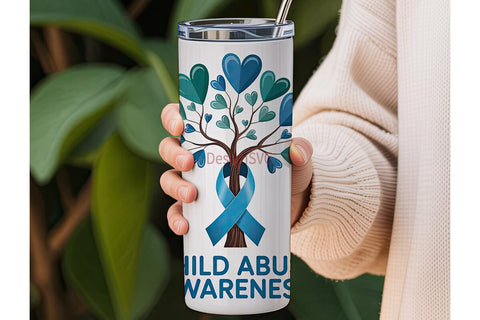 Child Abuse Awareness Tumbler Wrap Sublimation DesignSVG 