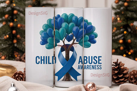 Child Abuse Awareness Tumbler Wrap Sublimation DesignSVG 