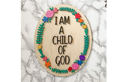 Child of God Floral Nursery Sign Laser SVG File SVG Crafting With Brenna 