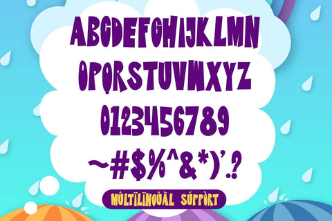 Child Rainy - Playful Display Font Font Mozzatype 