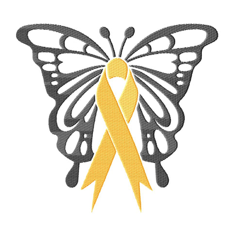 Childhood Cancer Embroidery Designs Bundle - 24 Designs, Childhood Cancer Awareness Embroidery Patterns, Gold Awareness Ribbon PES Files Embroidery/Applique DESIGNS HappyDesignStudio 