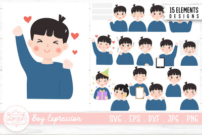 Children Boy Character Illustration SVG dapiyupi store 